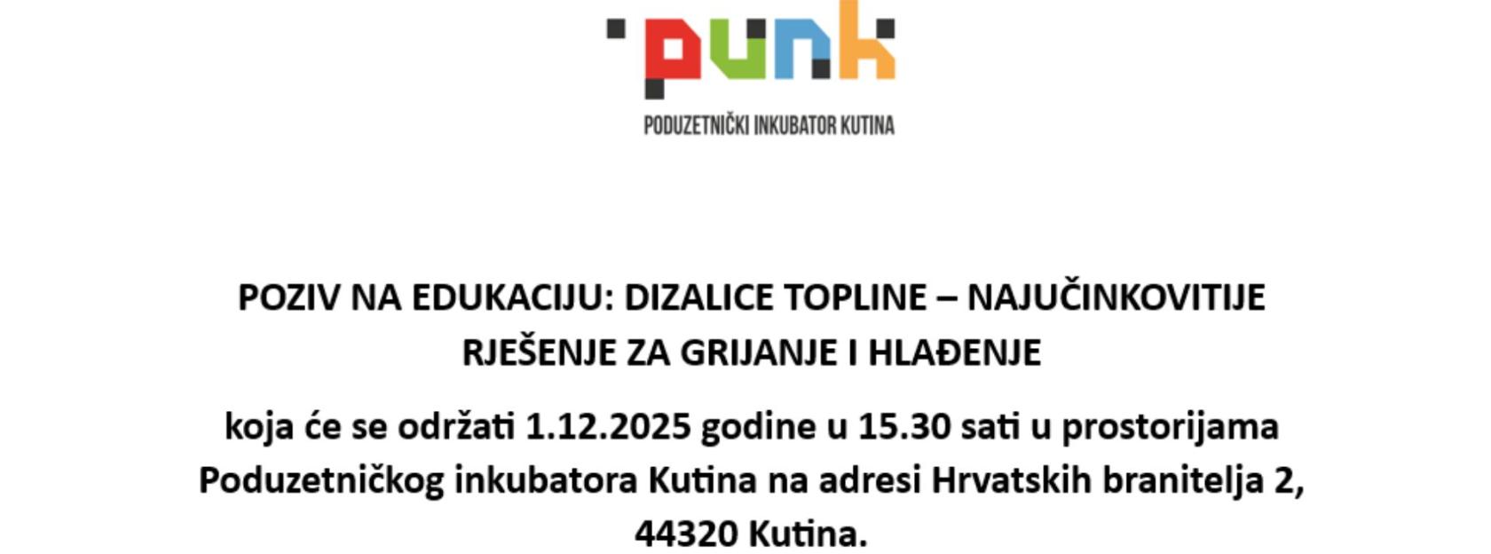 POZIV NA EDUKACIJU: DIZALICE TOPLINE – NAJUČINKOVITIJE RJEŠENJE ZA GRIJANJE I HLAĐENJE