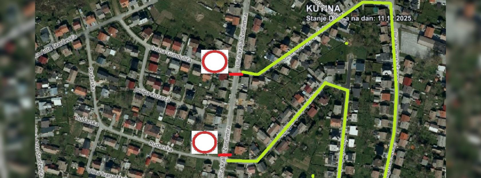 Obavijest o privremenoj regulaciji prometa - Zvonimirova ulica