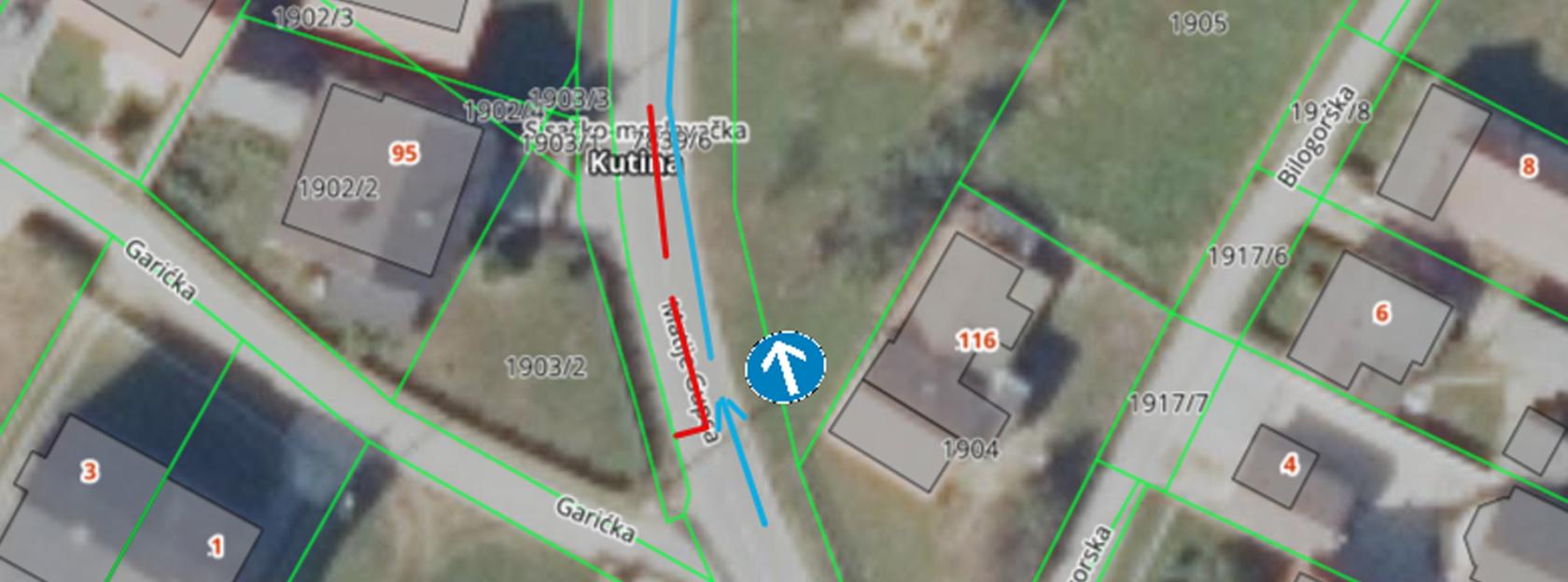 OBAVIJEST O PRIVREMENOJ REGULACIJI PROMETA – DIO ULICE MATIJE GUPCA U KUTINI OD RASKRIŽJA S GARIČKOM ULICOM DO RASKRIŽJA S VINOGRADSKOM ULICOM